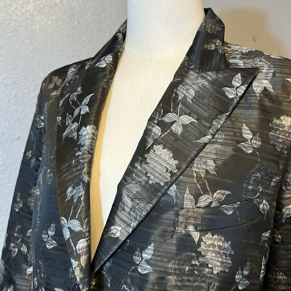 Zanella women’s floral brocade single button jacket/ blazer size 10